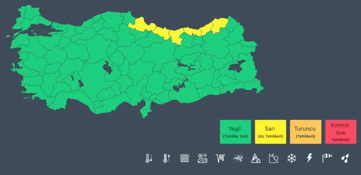 Bugün Hava Durumu: Meteoroloji'den Altı İldeki Sıcaklık Ve Yağış Uyarısı Meteoroloji Genel Müdürlüğü sarı kod uyarısı