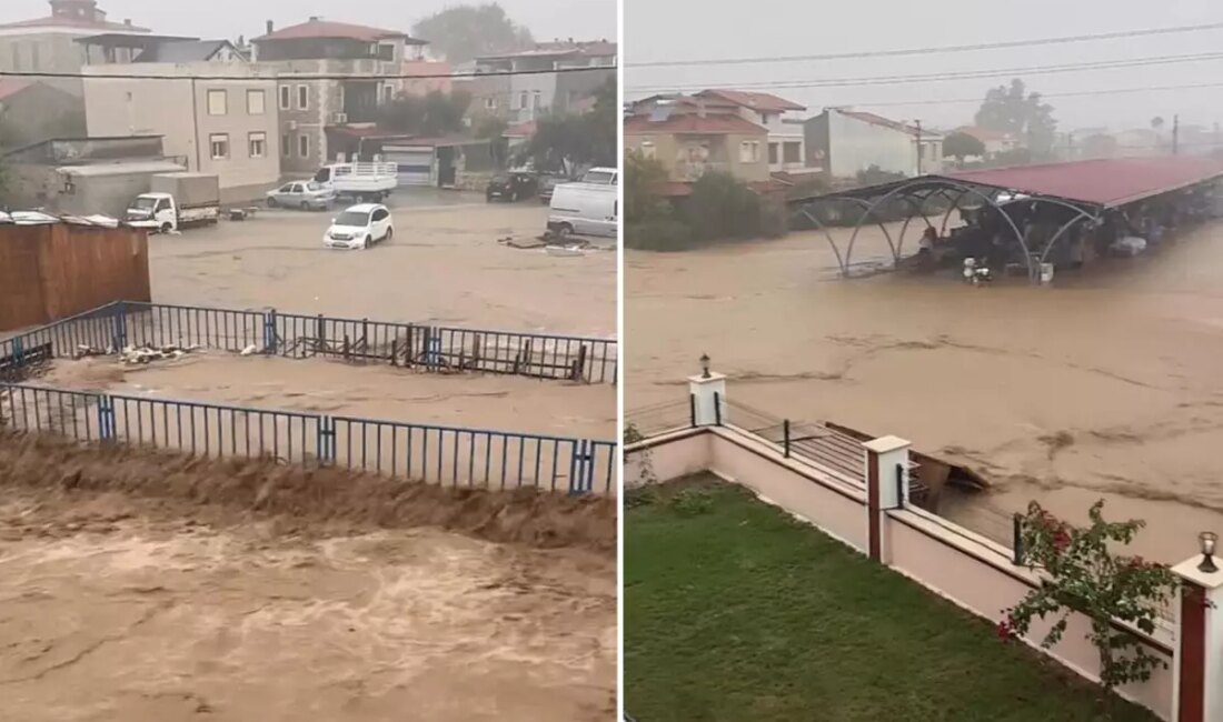 İzmir’in Foça İlçesinde Şiddetli Yağış Sele Neden Oldu Meteoroloji Uyarısı