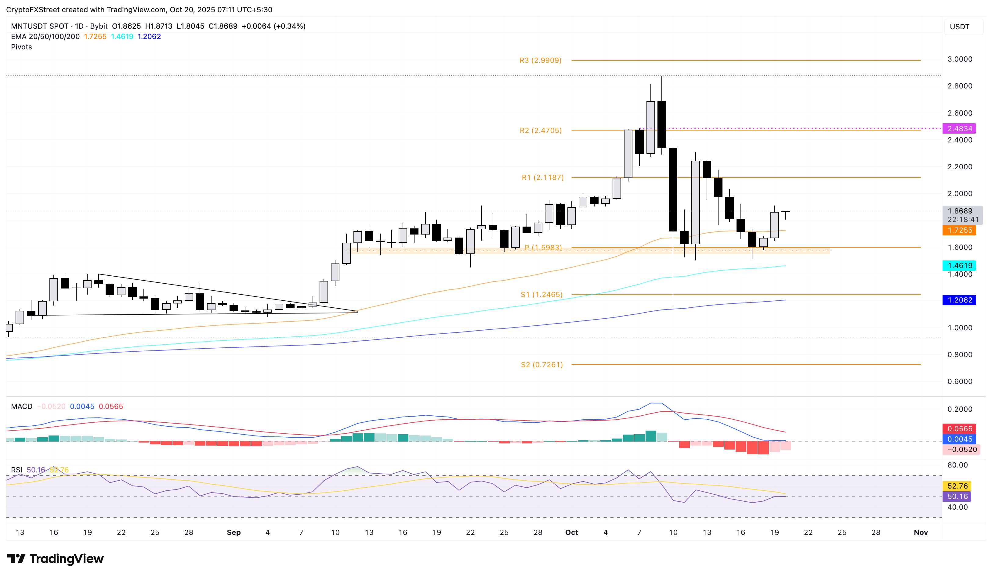 MNT/USDT Günlük Fiyat Grafiği