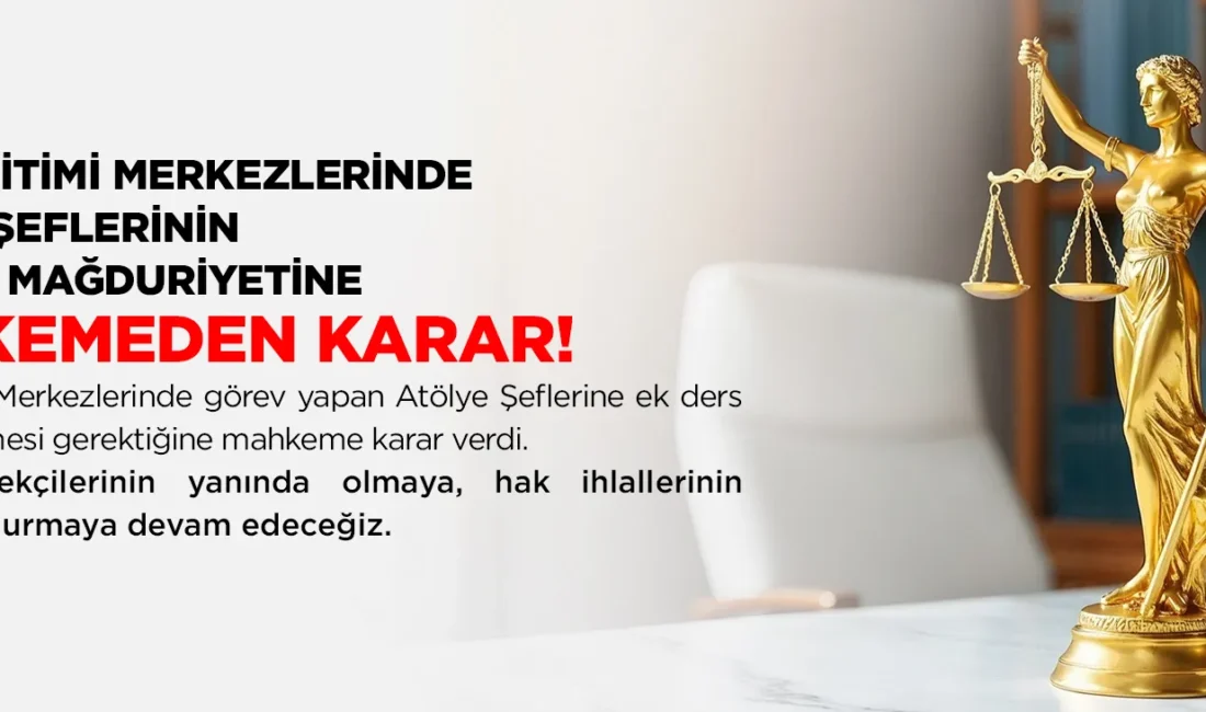 Halk Eğitimi Merkezlerinde Atölye Şeflerine Ek Ders Ücreti Ödenmeli Ek