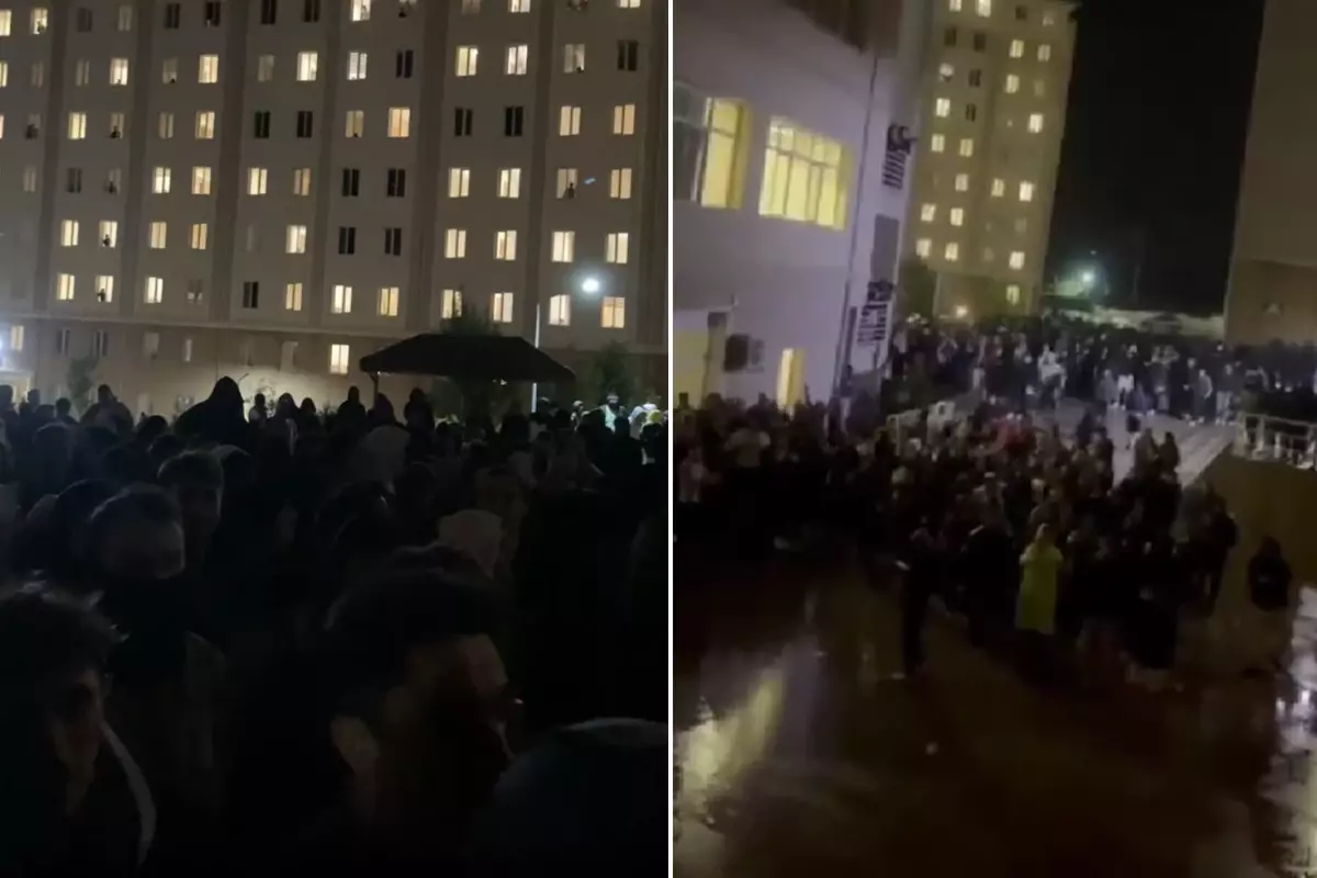Edirne’deki KYK Yurdunda Su Kesintisi Protestosu Öğrenciler, Su Kesintilerine Tepki