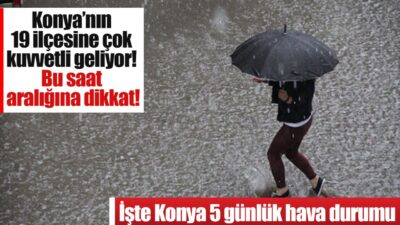 Konya Hava Durumu: Sağanak Yağış Bekleniyor! Meteoroloji 8. Bölge Müdürlüğü,
