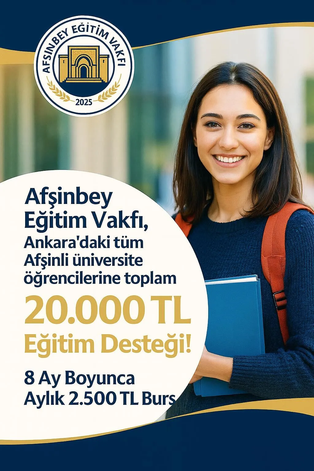 Afşinbey Eğitim Vakfı’ndan Afşinli Üniversitelilere 20.000 TL Burs Desteği