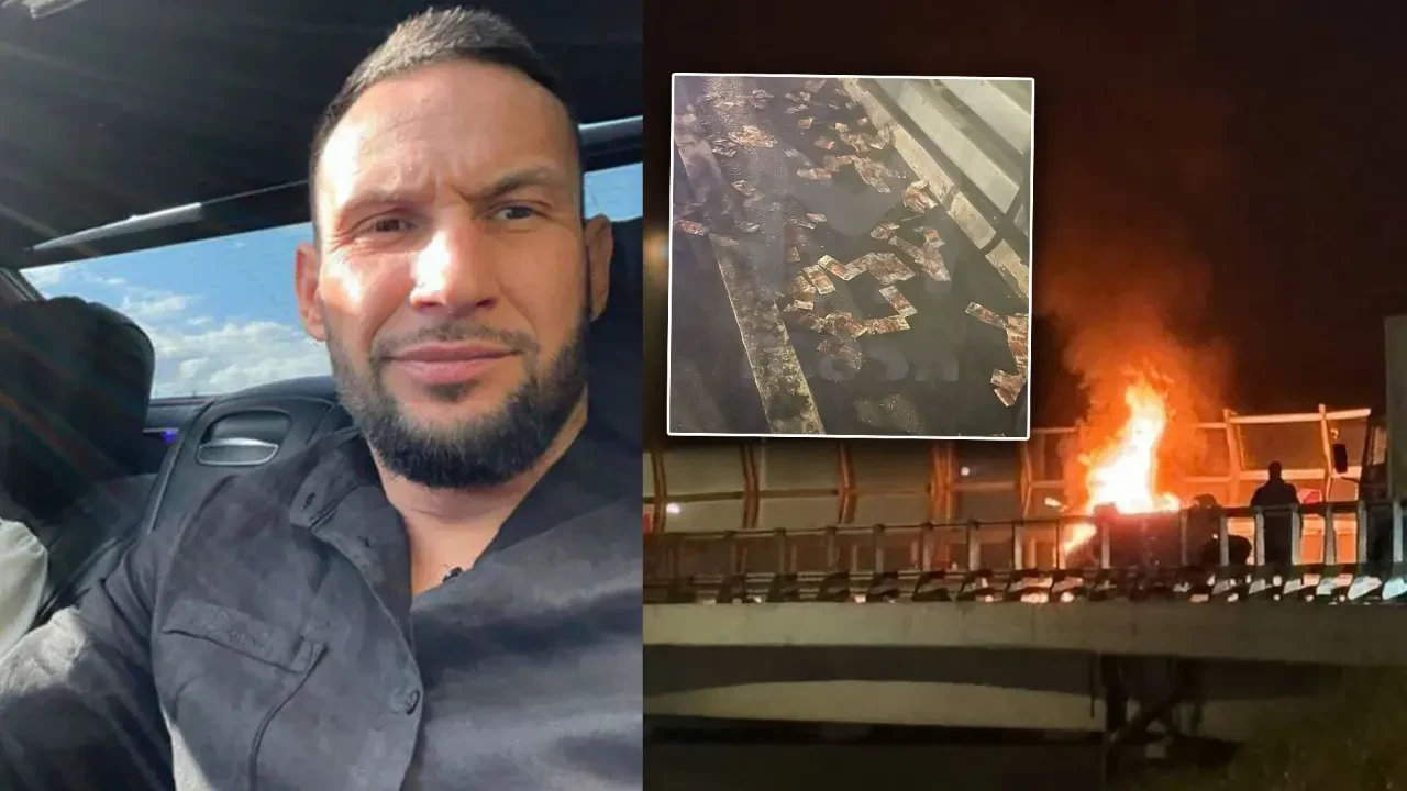 Kripto milyoneri Lamborghini ile taklalar attı, arabadaki paralar otoyola saçıldı