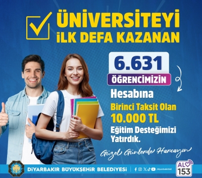Diyarbakır Büyükşehir Belediyesi’nden Öğrencilere Eğitim Desteği 2023 Yılında Üniversiteye Yerleşen