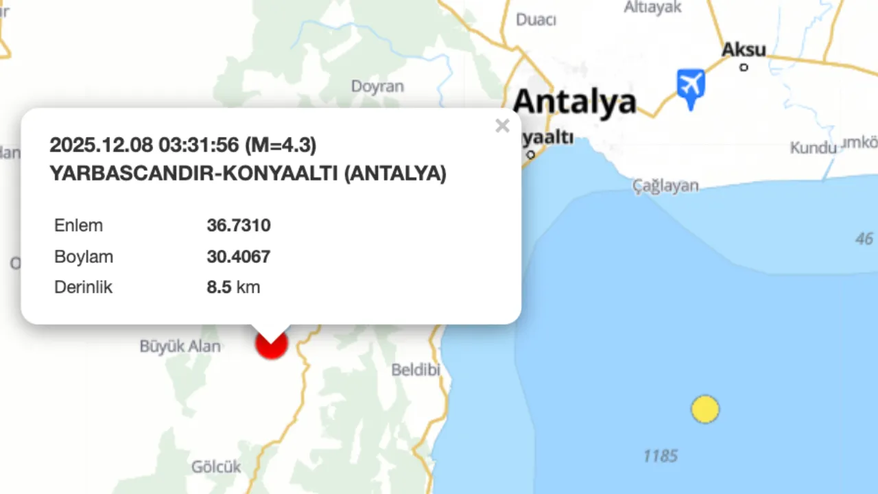Antalya'da Büyük Sarsıntı İhtimali: 8 Aralık Depremi Sonrası Hasar ve Can Kaybı Endişesi Antalya